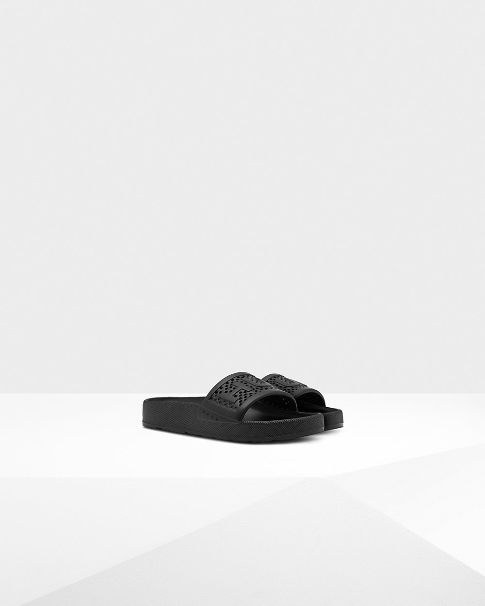 Womens Slides - Hunter Original Lightweight Moulded (18FVMZYAN) - Black